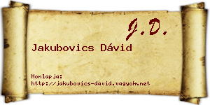 Jakubovics Dávid névjegykártya